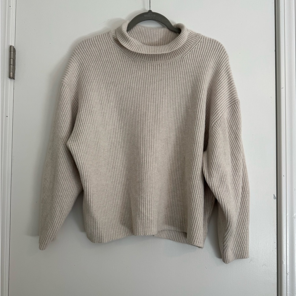 A New Day Women’s Cozy Cream Ribbed Turtleneck Sweater